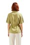 A Fresh Touch to Women's Wardrobe: Tie-Up Detail Short Sleeve Woven Shirt Stylish - 5