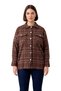 Women's Plus Size Tweed Woven Plaid Pattern Long Sleeve Shirt Jacket Winter Season and Comfort - 4