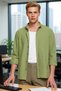 Unisex Regular Fit Cotton Linen Look Long Sleeve Shirt Offers Everyday Elegance Aesthetic - 3