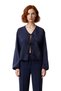 Checkered Tie-Up Women Blouse V-Neck Balloon Sleeve Detail Short Cut Woven Tops Clothing Casual Chic - 4