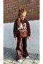 Girl's Printed Wide Leg Fleece-Lined Piece Set - 4