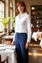 Fitted Cut Long Sleeve Crop Shirt with Waist Adjustment for Women Stylish and Modern Casual Outfits Sports - 2