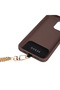 iPhone 15 Plus Case Licensed Pu Leather 4g Big Metal Logo Cross Body Strap Cover Brown - 7