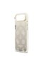 iPhone 17 Air Compatible Case Licensed M-Safe Featured Glitter Peony Patterned Silicone Cover Black - 6