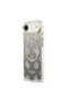 iPhone 17 Air Compatible Case Licensed M-Safe Featured Glitter Peony Patterned Silicone Cover Black - 2