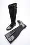 Women's Leather Boots with Tassels, Buckle and Zipper, Black Santana - 3