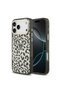 iPhone 17 Pro Max Compatible Case Licensed M-Safeli Triangle Logo Glitter Leopard Pattern Cover Black