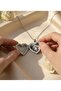 Heart Patterned Openable Lid Picture Frame Steel Double Memory Beloved Mother's Day Necklace