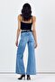 Whatsup Wide Leg Baggy Women's Jeans - Blue - 4
