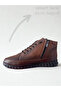Smart Lace-Up Zippered Anti-Slip Sole Orthopedic Waterproof Brown Color Boots - 2