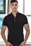 T9571 Zippered Men's T-Shirt-Black