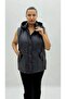 Plus Size Zippered Hooded Pocket Women's Long Vest - 2