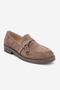 GALEA Taupe Suede Buckled Genuine Leather Women's Loafers - 3