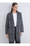 Timeless Clothing & Timeless Choices Shawl Roba Collar Checkered Embroidered Women's Knitwear Cardigan