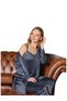 Modalove Women's 3-Piece French Velvet Pajama Set with Robe