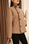 Women's Mink New Season Shepherd's Stitch Mock Neck Coat.1208 - 3