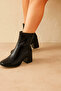 Women's Black Patent Leather Square Front Side Zipper Boots - 3