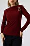 Sandy Half Turtleneck Blouse with Buckle – Modern & Stylish Sandy Blouse
