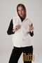White Hooded Welsoft Zippered Women's Plush Vest with Pockets, Warm Furry Winter Coat Look - 7
