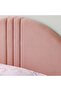 Zeta Kids Bed 120x200 cm with Upholstered Headboard & USB - Offwhite & Pink - Engineered Wood - 3