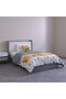 Petra 120x200 Kids Bed with Upholstered Headboard & USB - White/Grey, Engineered Wood, 2-Yr Warranty