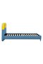 Bello 90x200 Upholstered Kids Bed in Blue & Yellow - Stylish Engineered Wood & Faux Leather - 4