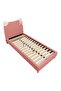 Kitty 90x200 Upholstered Kids Bed - Light Pink Fabric, Engineered Wood, 2-Year Warranty - 5