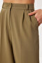 Pleated Woven Palazzo Pants Ldw0010 Olive Green - 4
