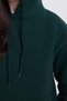 Women's relax fit comfortable cut cotton Hooded kangaroo pocket green sweatshirt - 3
