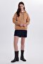 Women's Relax Fit Comfortable Cut Cotton Hooded Kangaroo Pocket Tile Sweatshirt - 4