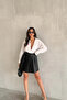 Women's Soft Leather Side Zipper Pleated Skirt - 4
