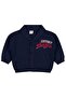 Text Embroidered Cardigan for 6-18 Months - Navy Blue 6-9 Months