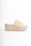 Marla Wedge Heeled Orthopedic Sole Straw Look Knitwear Women's Slippers Tkt - Skin - 6