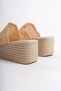 Marla Wedge Heeled Orthopedic Sole Straw Look Knitwear Women's Slippers Tkt - Skin - 5