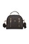 Women's Fabric Long-Strap Hand and Shoulder Bag – Black Navy - 4