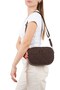 Women's Quilted Fabric Long Strap Hand and Shoulder Bag – Burgundy - 2