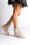 Gina Lace-Up Zippered Orthopedic Sole Bag Women's Boots Ckt - Cream - 2