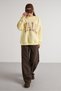 Women's Yellow Embroidered Fleece-Lined Oversized Sweatshirt 30080 - 6