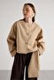 Women's Stone Weft Detailed Short Cashmere Coat 30046 - 8