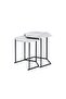 Reuben Nest of Tables Set (2) – White Marble & Black Metal Decorative Side Table Set - 2