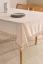 Elegant Beige Double Row Guipure Tablecloth 160X220 cm