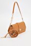 Women's Medium Size Molded Chain and Logo Detailed Stylish Shoulder Bag 930389 Tan - 2