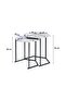 Reuben Nest of Tables Set (2) – White Marble & Black Metal Decorative Side Table Set - 3