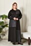 Women's Plus Size Leather Detailed Crystal Combed Cotton Dress - 7