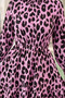 New Season Women's Leopard Print Modal Mini Dress -Long Sleeve Semi-Turtleneck - 2