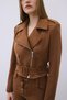 Gold Detailed Brown Biker Jacket - 5