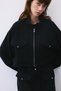 Gold Detailed Wool Blend Black Jacket