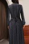 Smoked Multi Pleated Lace Detailed Comfortable Dress - 6