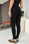 High Waist Skinny Leggings with Decorative Pockets for Women - Black - 7