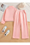 Kids New Bow Printed 100% Cotton Long Sleeve Half-Zip Sweatshirt-Track Pants - 2